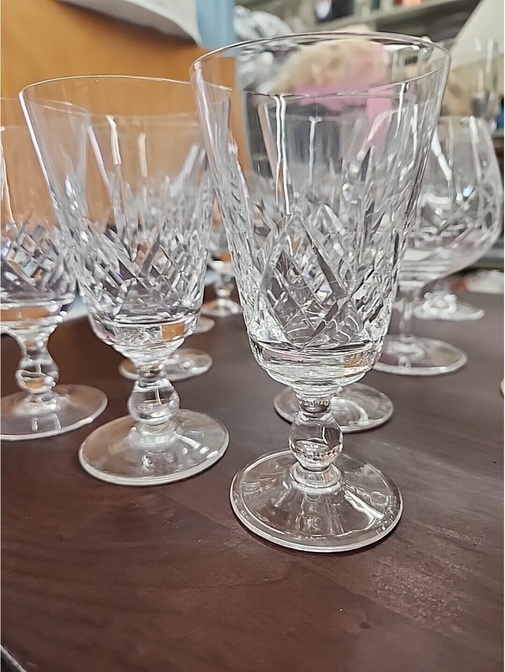 Set Of 4 Stuart Crystal Glengarry Cambridge Cut Pattern Wine Glasses 5.5"